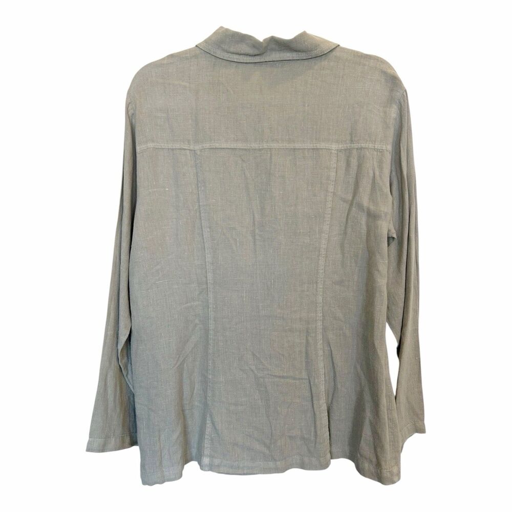 Cut Loose Linen Button Down Tunic Top Sz L - Sage Green - Picture 5 of 5
